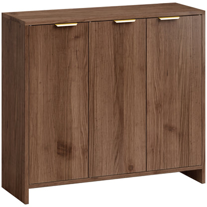 HOMCOM Sideboard Cabinet, Modern Storage Cabinet with 3 Doors and Adjustable Shelves for Living Room, Dining Room, Brown