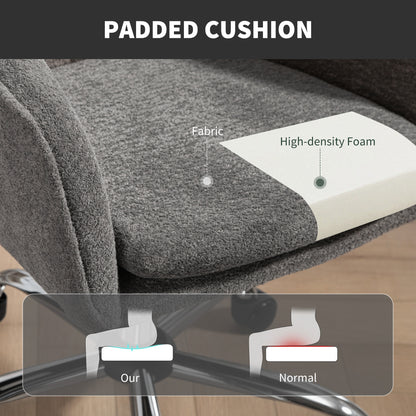 HOMCOM Snow Flannel Office Chair - Grey