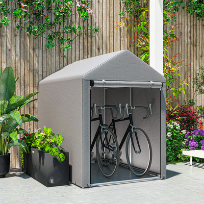 Outsunny 179 x 120cm Temporary Garden Shed, with Accessories - Light Grey