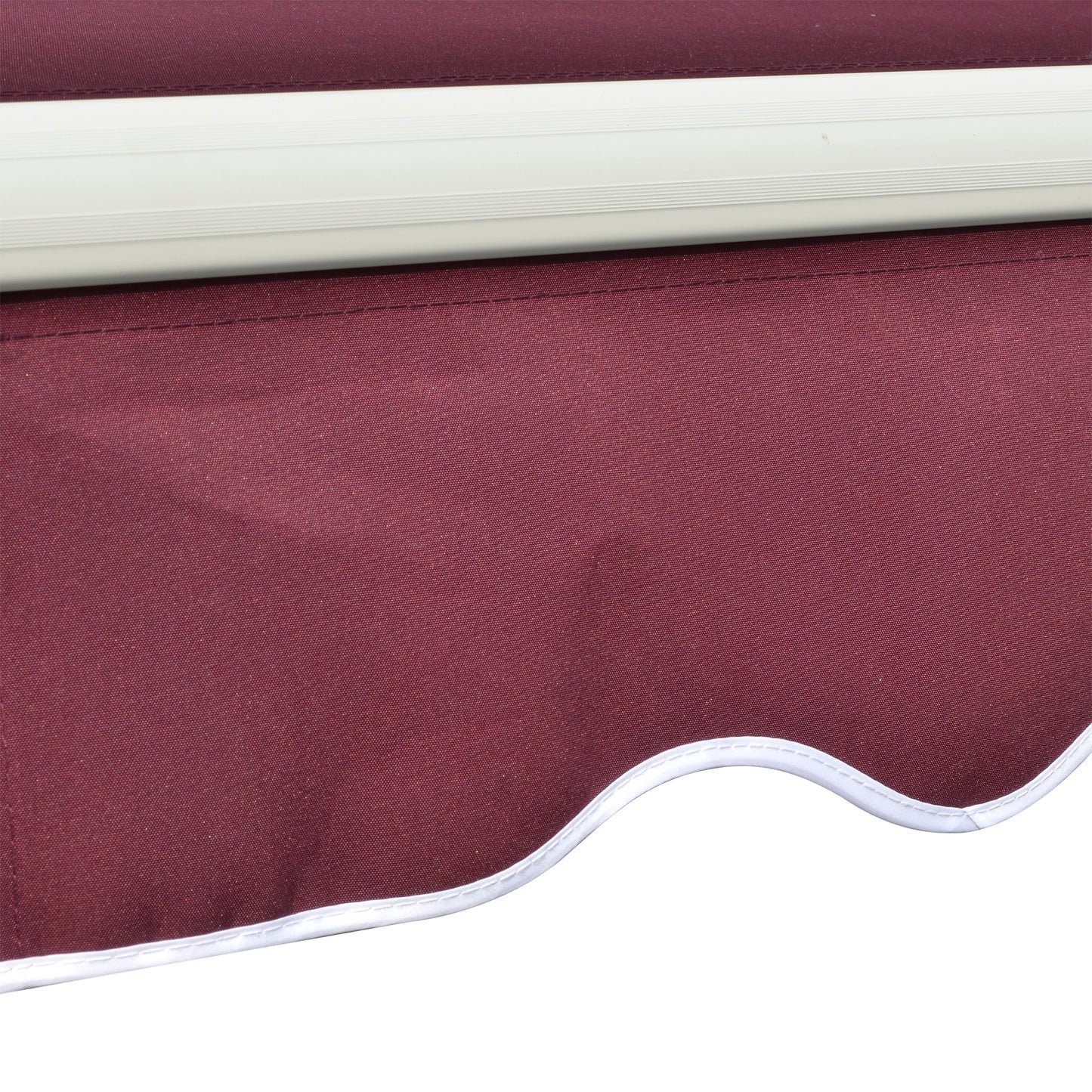 Outsunny 3 x 2.5m Manual Retractable Awning for Patio 45-75° Sun Canopy with Waterproof Fabric - Wine Red