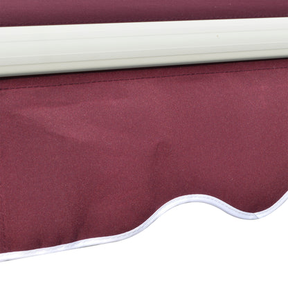 Outsunny 3 x 2.5m Manual Retractable Awning for Patio 45-75° Sun Canopy with Waterproof Fabric - Wine Red