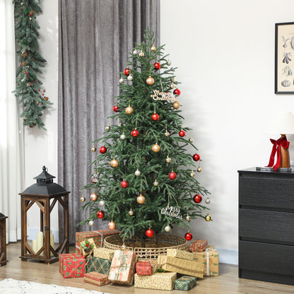 HOMCOM 6 ft Full Spruce Christmas Tree with Realistic Dense Tips, Easy Assembly - Green-Artificial Trees-ChewyGames-ChewyGames