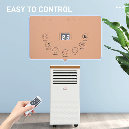 HOMCOM Portable Air Conditioner 10000 BTU, 4-in-1 Air Conditioning Unit with Cooling, Fan, 19.2L/Day Dehumidifier & Sleep Mode, LED Display, Remote Control, 24H Timer, Window Kit for Rooms up to 30㎡