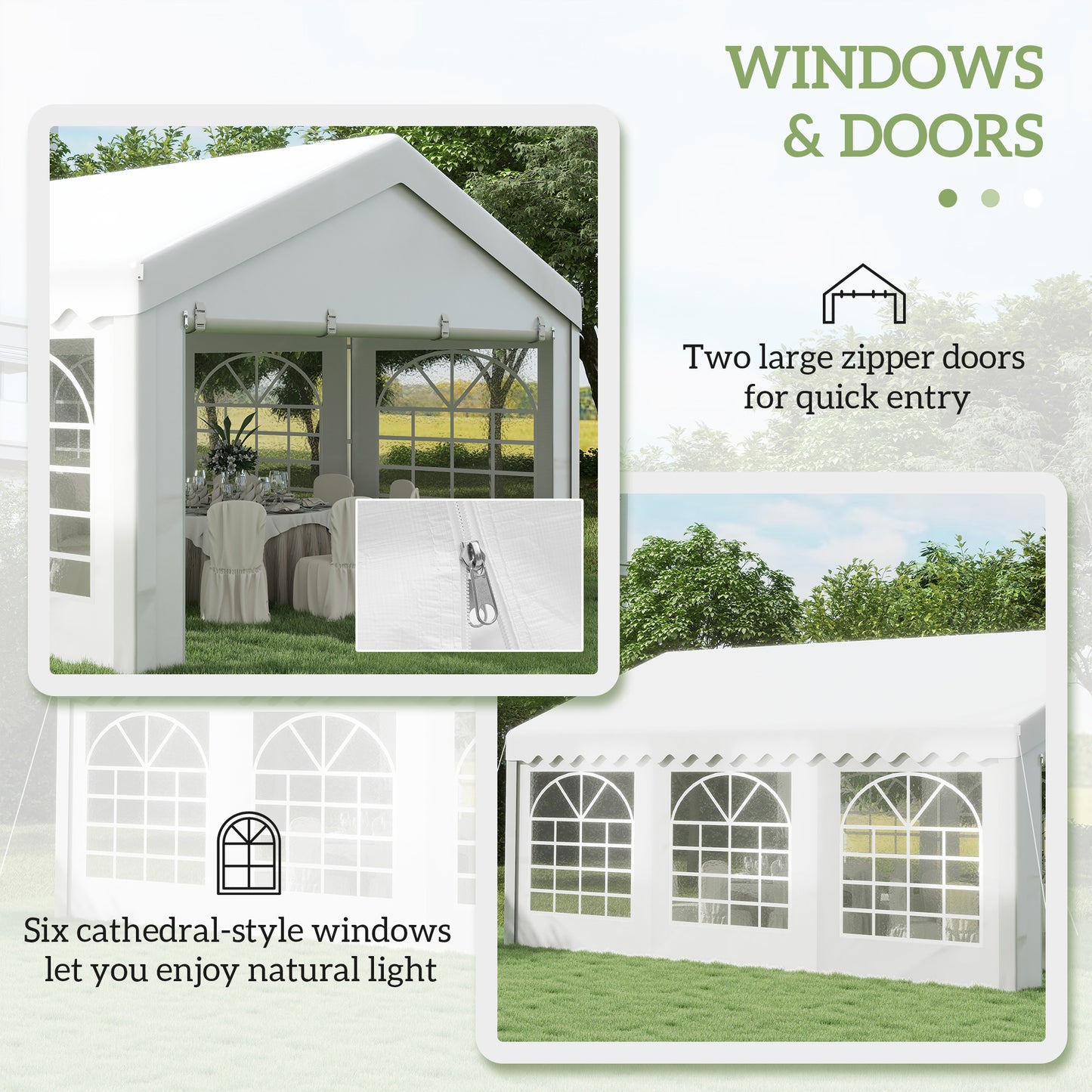 Outsunny 6m x 4m Heavy Duty Garden Gazebo for Parties, Wedding and Events, White