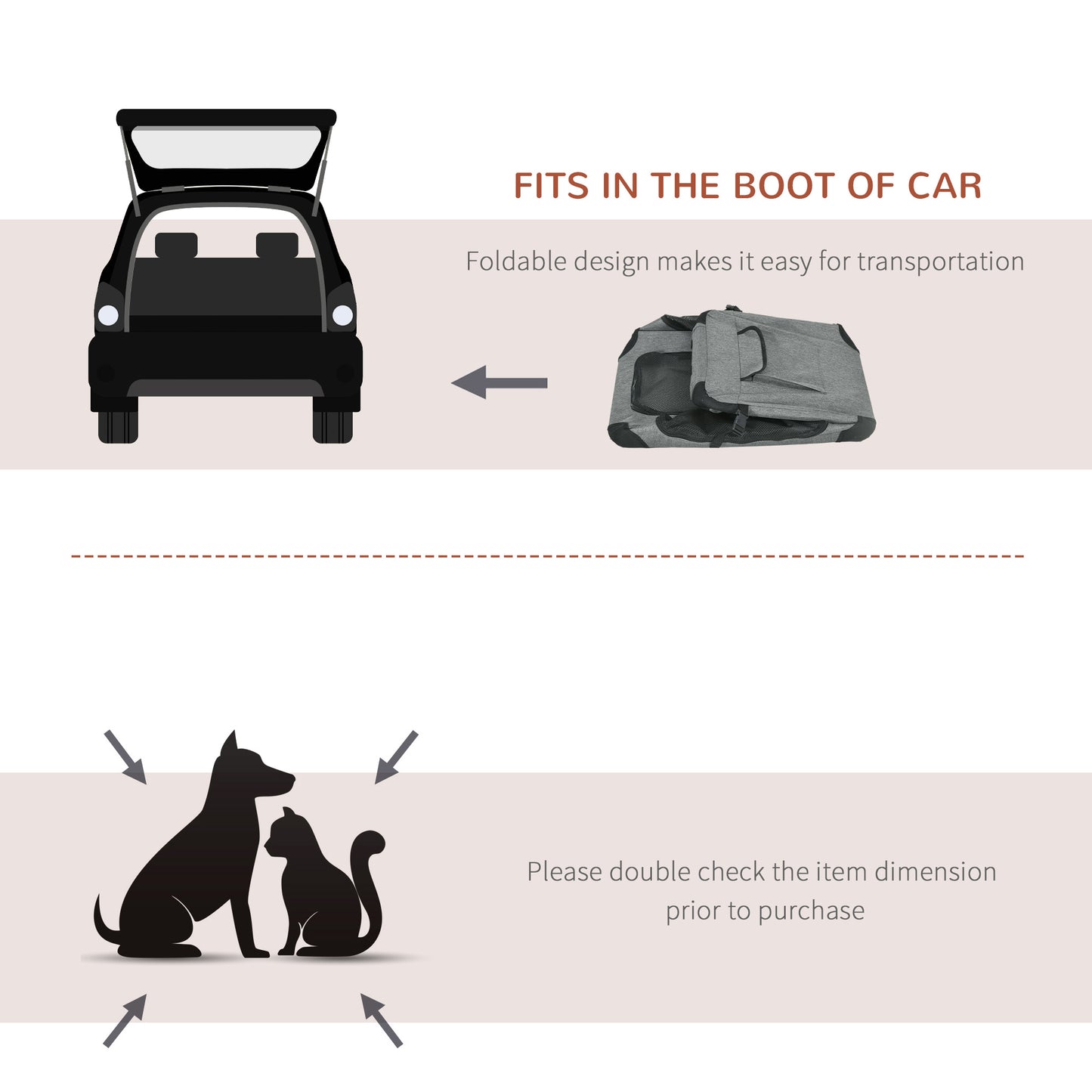 PawHut Oxford Fabric Folding Pet Carrier Bag Grey--ChewyGames-ChewyGames
