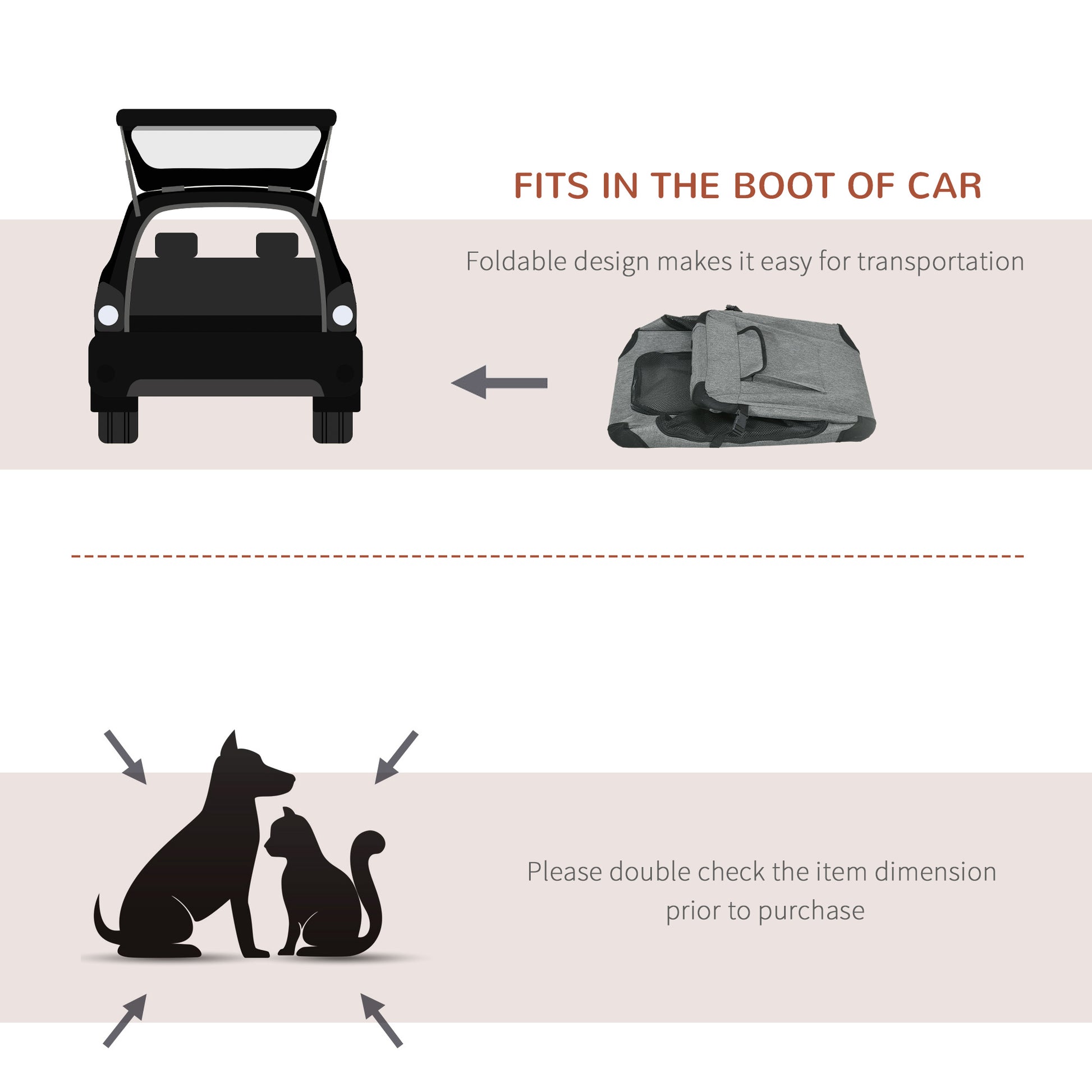 PawHut Oxford Fabric Folding Pet Carrier Bag Grey--ChewyGames-ChewyGames