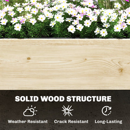 Outsunny Raised Garden Bed 2-Tier Stepped Design Planter Box with Trellis for Climbing Plants 108x62x120 cm