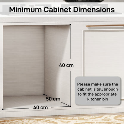 HOMCOM Pull Out Bin, Under Sink Bin - 2 Removable Compartments (15L Each) for 400mm Cabinets, Light Grey