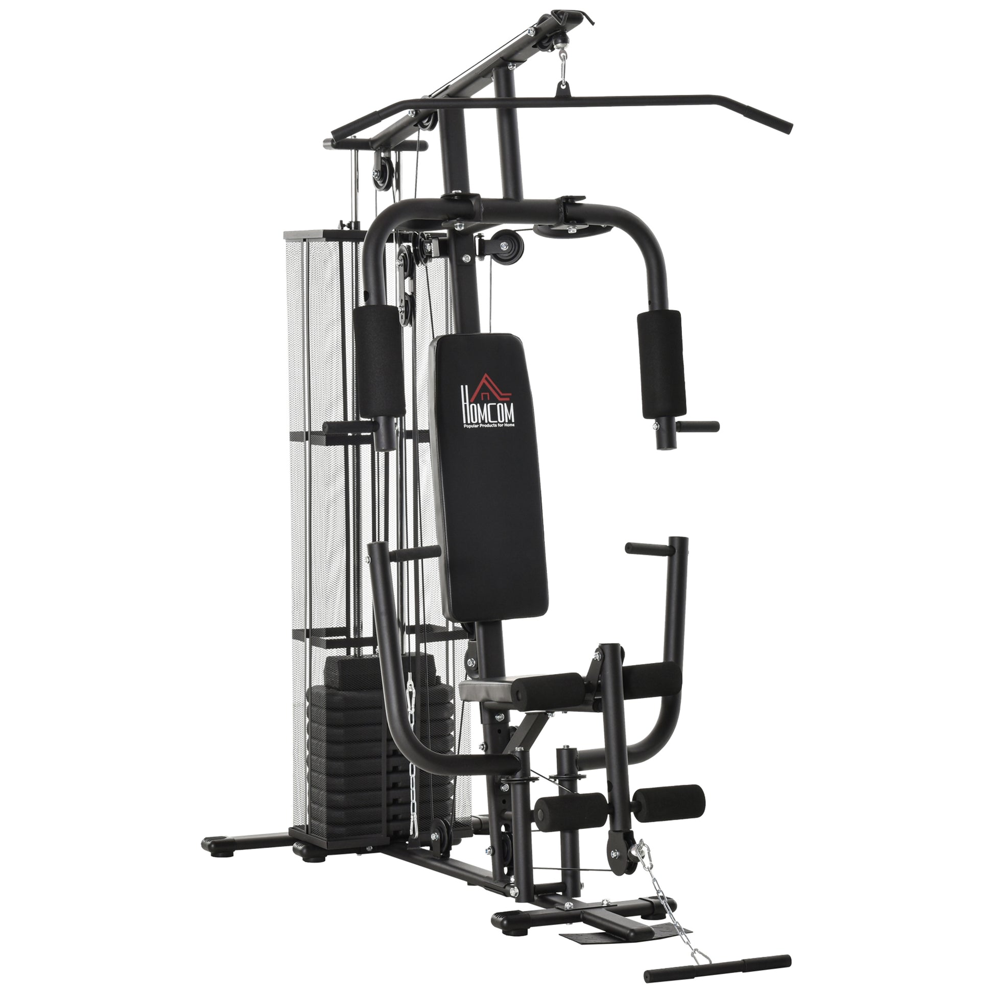 HOMCOM Multifunction Home Gym System Weight Training Exercise Workout Station-Weight Lifting Machines with Pulleys-ChewyGames-ChewyGames