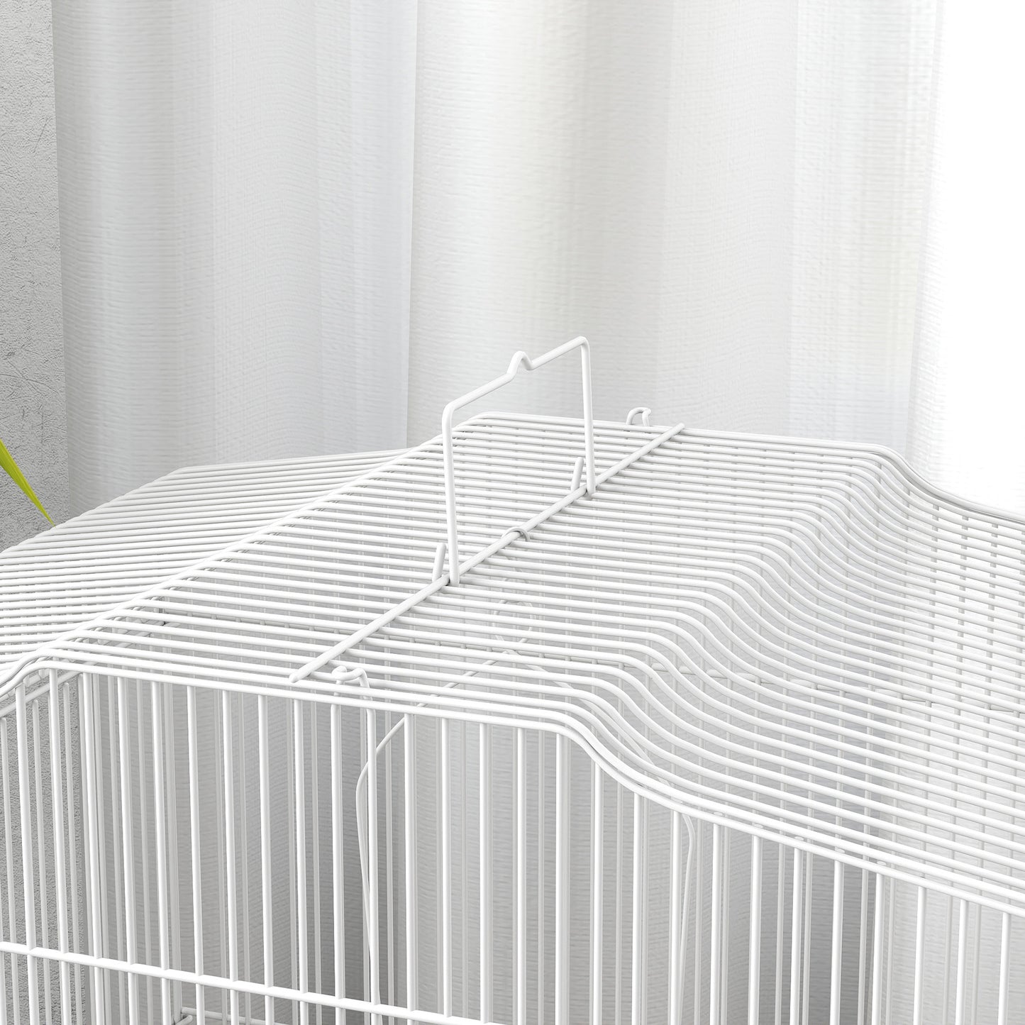 PawHut Large Metal Bird Cage with Perches, Food Bowls, Swing, for Budgies, Parakeets, Blue