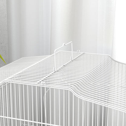 PawHut Large Metal Bird Cage with Perches, Food Bowls, Swing, for Budgies, Parakeets, Blue