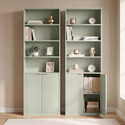 HOMCOM Bookcase Adjustable Shelf Bookshelf Anti-Tip Hardware 6-Tier, Light Green
