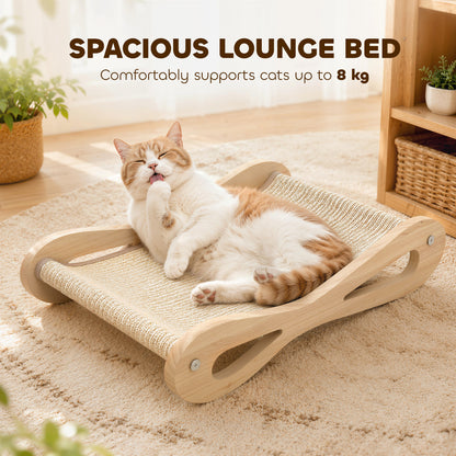 PawHut 2 in 1 Sisal Cat Scratcher Bed Cat Scratching Board and Lounger 60 x 35 x 13 cm Cream White