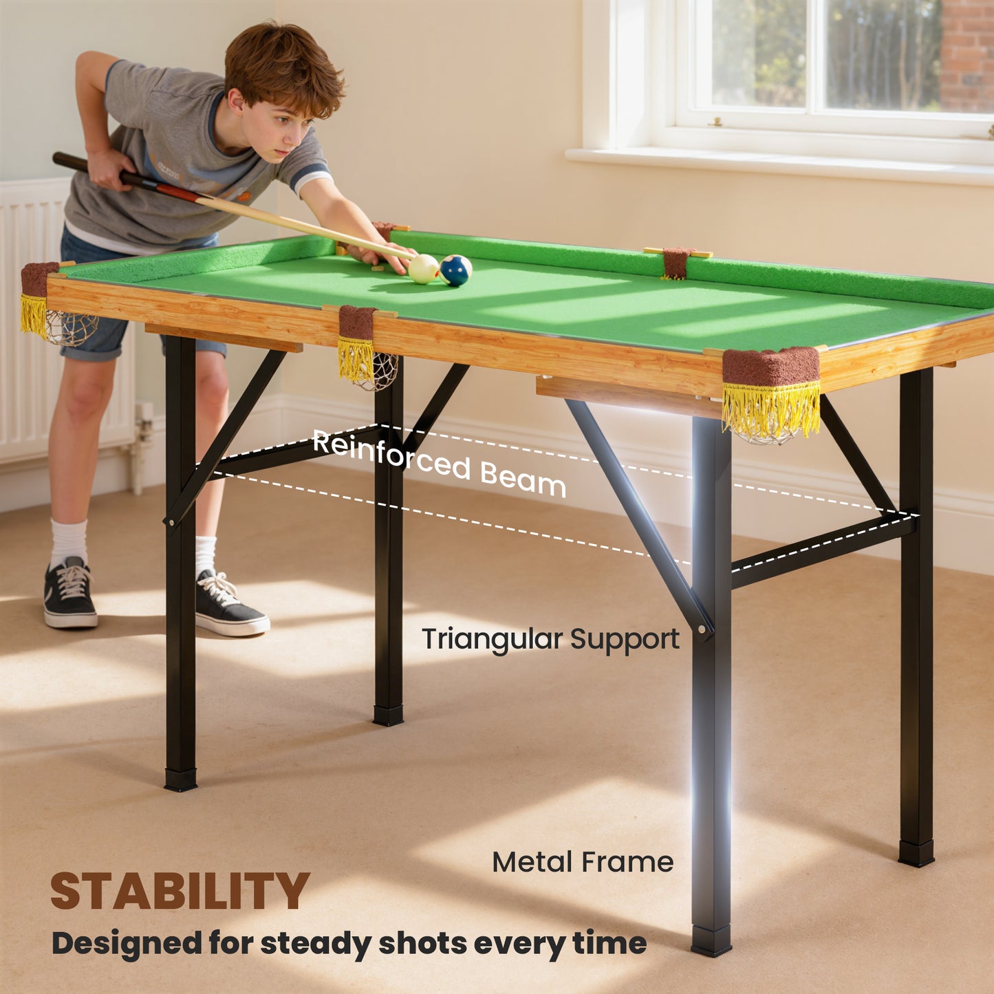 SPORTNOW 4FT Mini Folding Pool Billiards Table