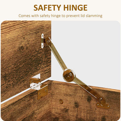 Storage Chest With Lid, 113L Storage Box Rustic Bown