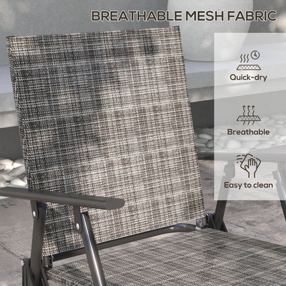 Outsunny Four-Piece Metal Garden Sofa Set - Mixed Grey