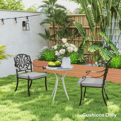 Outsunny Set of Two 45 x 45cm Garden Seat Cushions - Light Grey