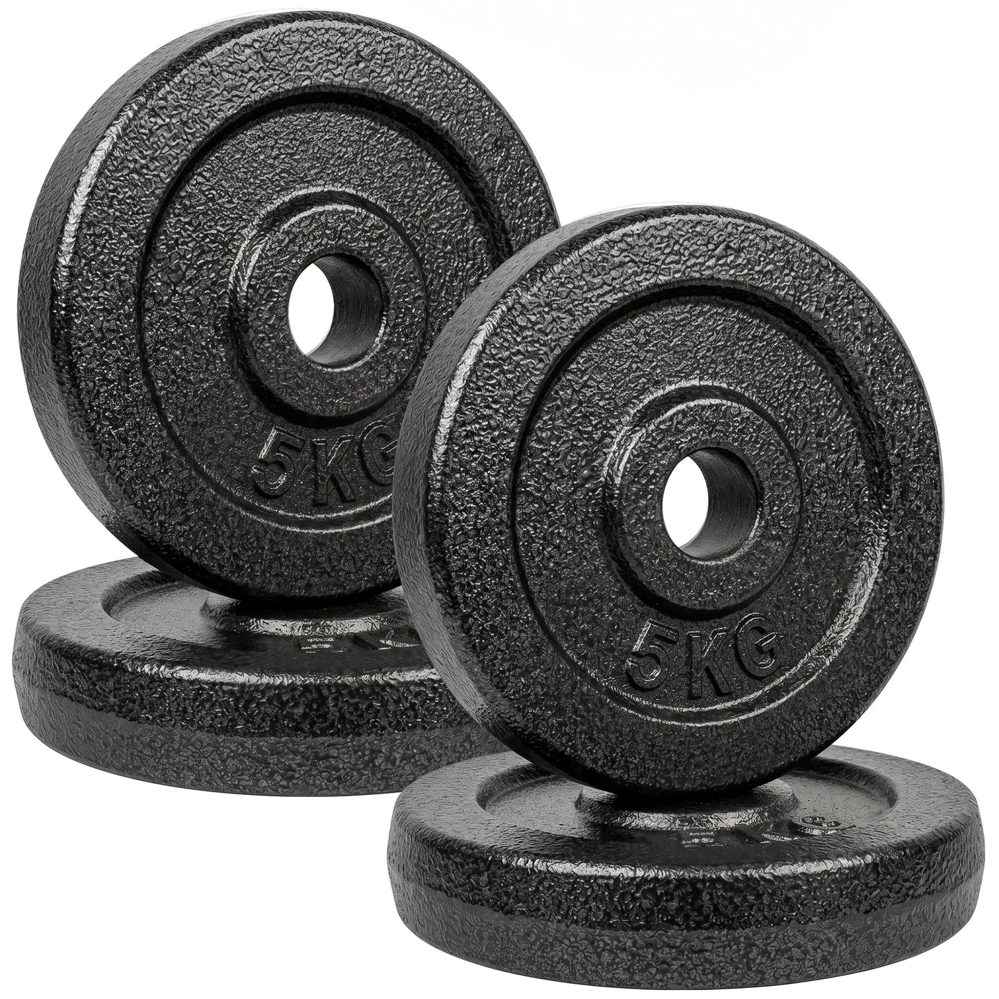 SPORTNOW Weight Plates Set, 1"/2.5cm Weight Disc Pair, 4 x 5kg Metal Dumbbell/Barbell Plates for Home Gym
