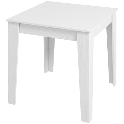 HOMCOM Dining Table for 4, 80L x 80W x 75Hcm, Modern Square Kitchen Table, White