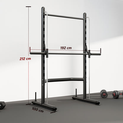 HOMCOM Adjustable Squat Rack, with Pull Up Bar, Barbell Bar for Home Gym--ChewyGames-ChewyGames