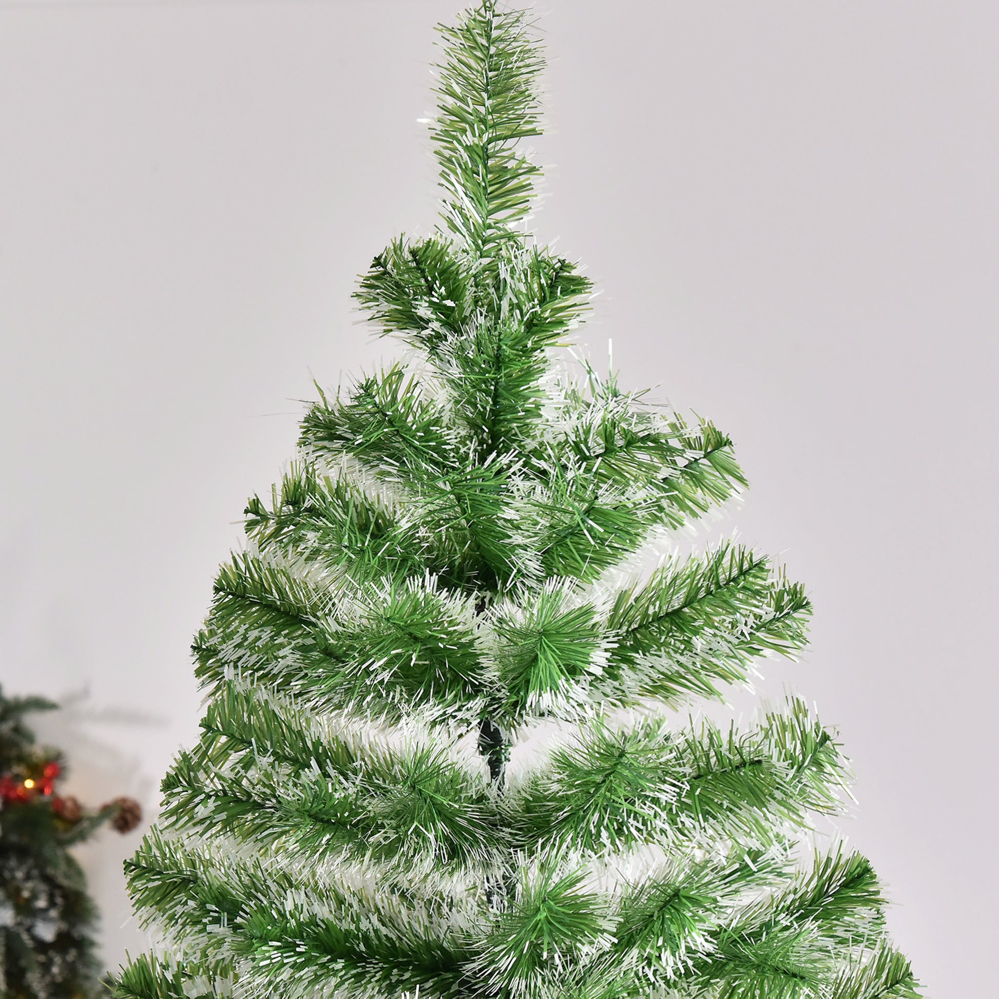 HOMCOM 7FT Indoor Christmas Tree Artificial Decoration Xmas Gift with Metal Stand Branch Tips-Artificial Trees-ChewyGames-ChewyGames