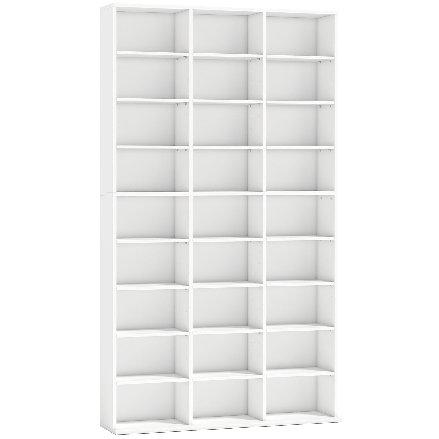 HOMCOM 835 CD/500 DVD Storage Unit, Blu-ray Media Storage Shelf with 27 Compartments and 21 Adjustable Shelves, White