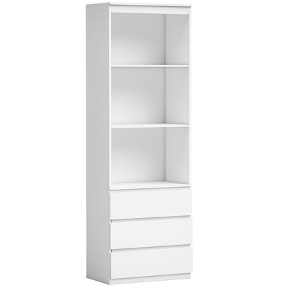 HOMCOM 180cm Tall Bookcase, with Shelves and Drawers - White