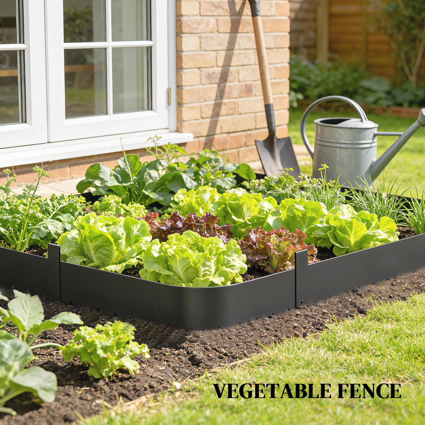 Outsunny 5pcs Garden Fence, Metal Picket Fence Panels, 102x20cm, Black