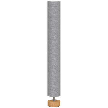 HOMCOM LED Floor Lamp for Living Room, 120cm Modern Standing Lamp with 3000K/4500K/6500K Colour Temperatures, Linen Shade and Wooden Base, Grey