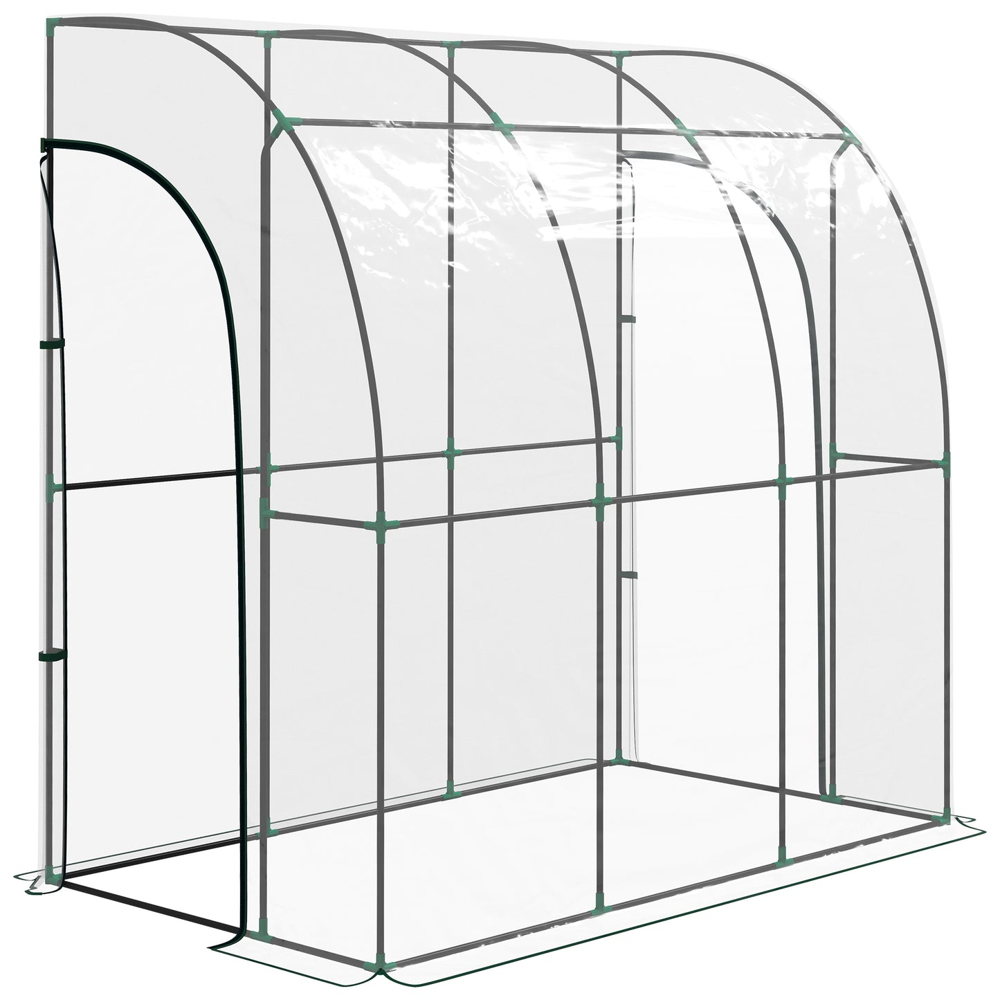 Outsunny 214cm x 118cm Walk-In Lean To Greenhouse, with Accessories-Lean-To Greenhouses-ChewyGames-ChewyGames