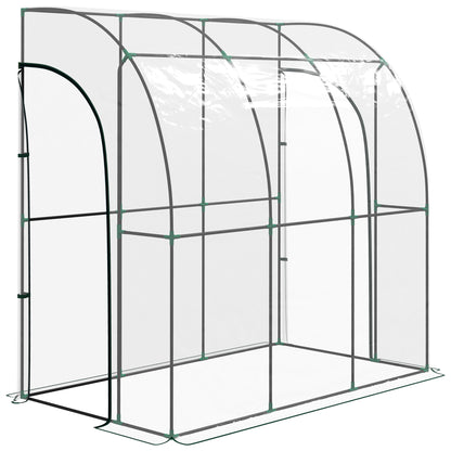Outsunny 214cm x 118cm Walk-In Lean To Greenhouse, with Accessories-Lean-To Greenhouses-ChewyGames-ChewyGames