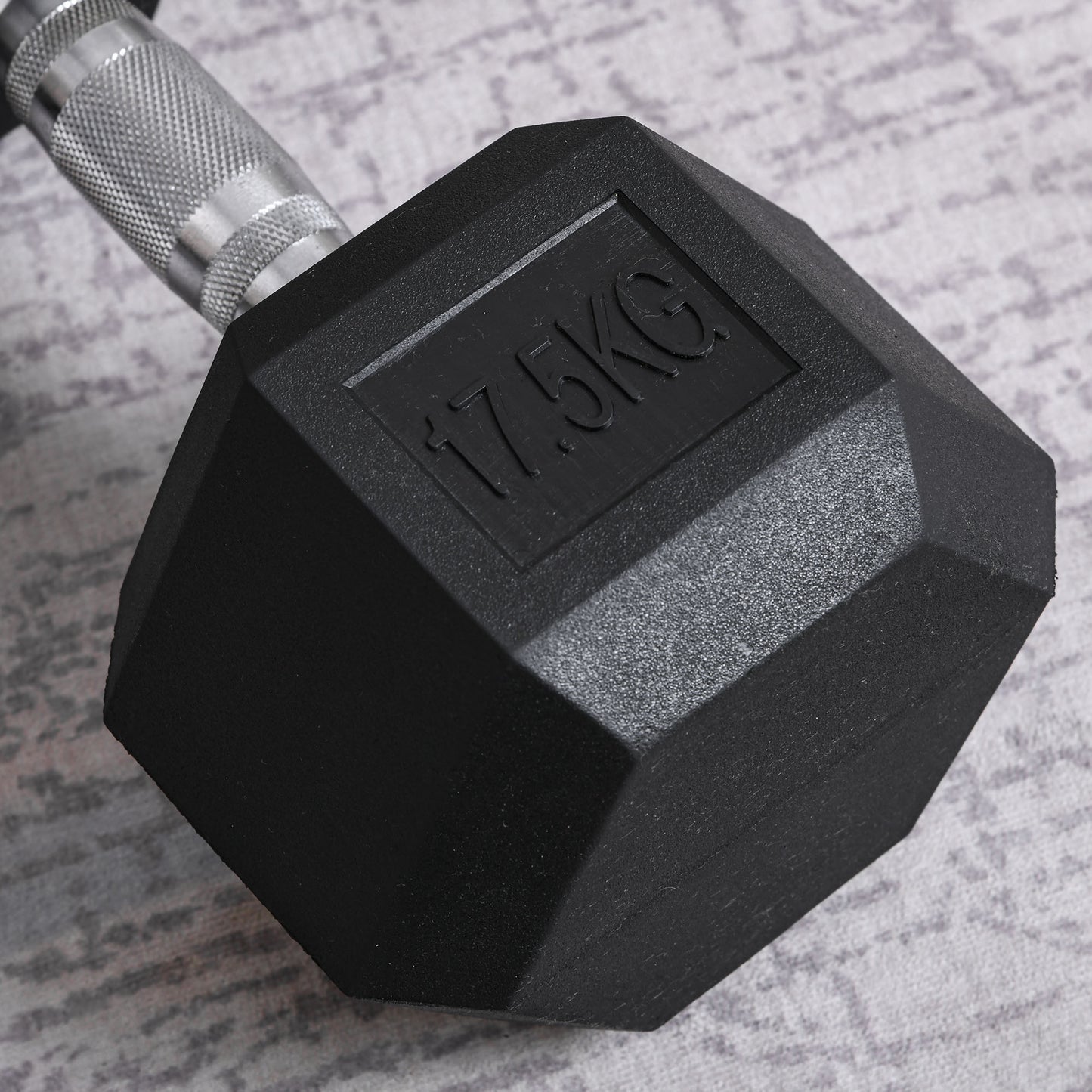HOMCOM 2 x 17.5KG Rubber Hex Dumbbell Portable Hand Weights Dumbbell Home Gym Workout Fitness Hand Dumbbell