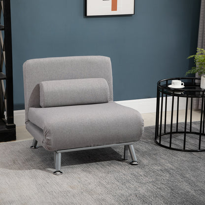 HOMCOM Adjustable Back Futon Sofa Chair - Grey--ChewyGames-ChewyGames