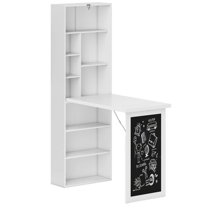 HOMCOM 3-in-1 Fold-Out Work Desk - White