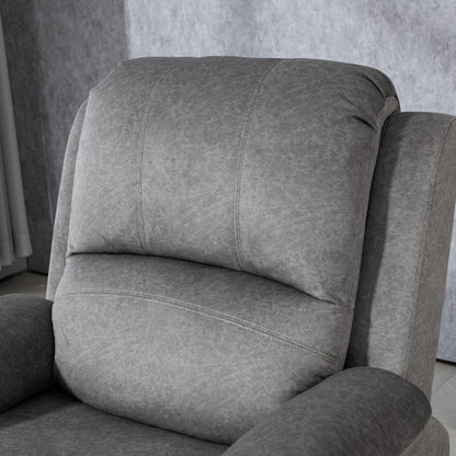 HOMCOM Microfibre Manual Reclining Armchair with 135° Recline Back and Footrest - Grey--ChewyGames-ChewyGames
