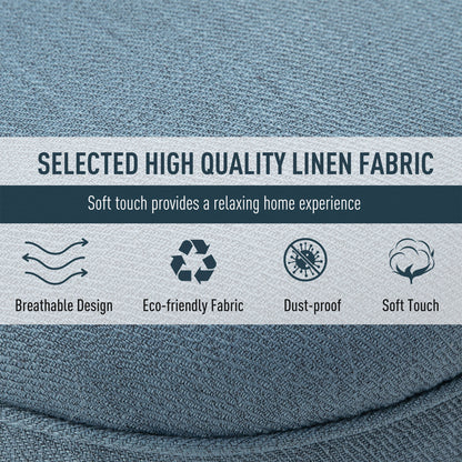 HOMCOM Tub Chair, Armless Single Sofa, Modern Button Tufted Armchair, Upholstered Linen Fabric Longue Accent Chair for Living Room, Bedroom, Set of 2, Blue