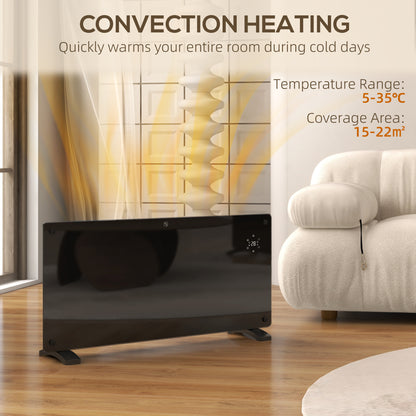 HOMCOM 2000W 5-35℃ Smart Control Heater - Black