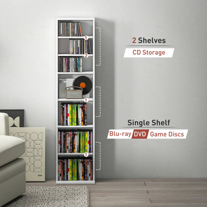 HOMCOM 260 Narrow CD Storage Unit - White