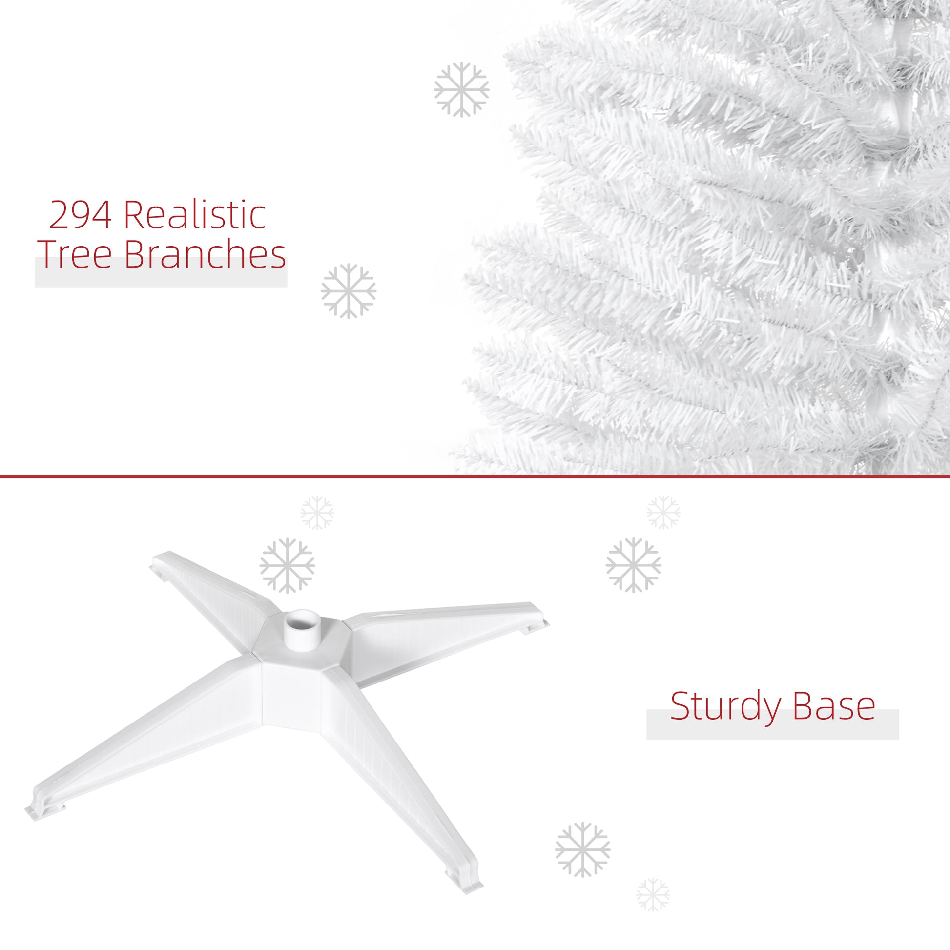 HOMCOM 5ft Unlit Artificial Christmas Tree, Pencil Slim Xmas Tree with Solid Stand and Realistic Branches, White--ChewyGames-ChewyGames