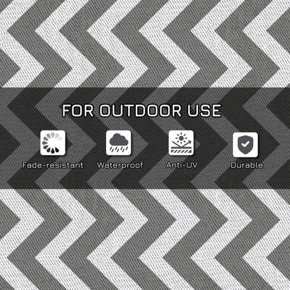 Outsunny 121 x 182 cm(4x6ft) Outdoor Rug Reversible Mat Plastic Straw Rug Portable RV Camping Mat for Garden Deck Picnic Indoor, Light Grey & White