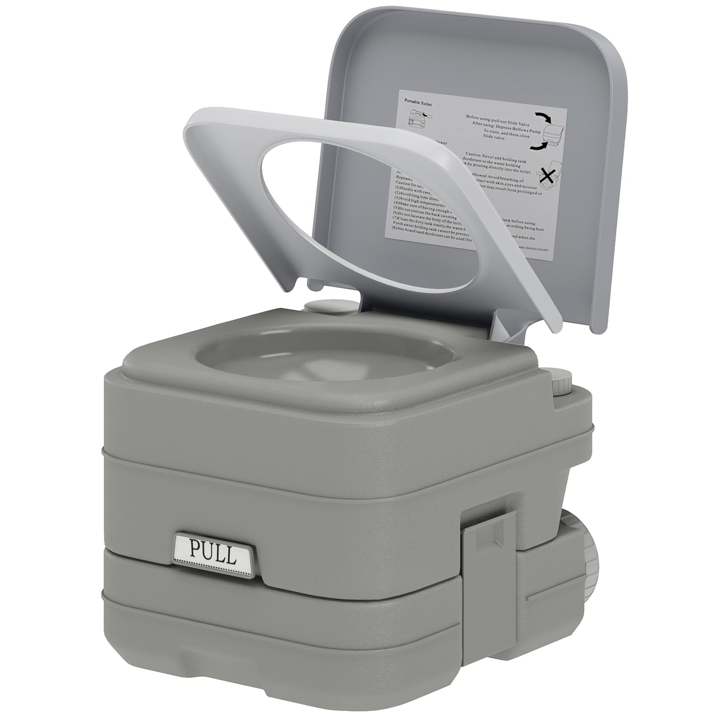 HOMCOM 10L Plastic Portable Toilet - Grey