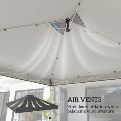Outsunny Gazebo Roof Replacement UV50+ Waterproof Pop Up Canopy Cover with 8 Drainage Holes 3 x 3 m Dark Grey