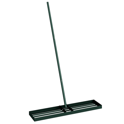 Outsunny Lawn Levelling Rake, 113 x 26 cm Lawn Leveller Lute with 169 cm Handle for Grass Soil Sand Yard Golf Course