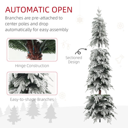 HOMCOM 7ft Snow-Covered Unlit Artificial Christmas Tree-Artificial Trees-ChewyGames-ChewyGames