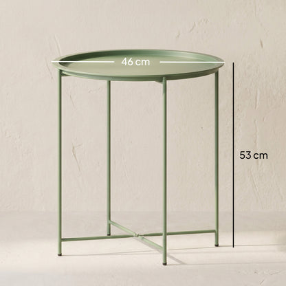 Outsunny Steel Removable Tray Top Garden Table - Green