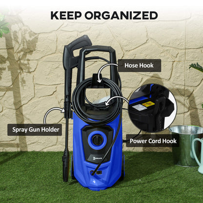 DURHAND 1800W High Pressure Washer, 150 Bar Pressure, 510 L/h Flow, High-Performance Portable Power Jet Wash Cleaner Blue