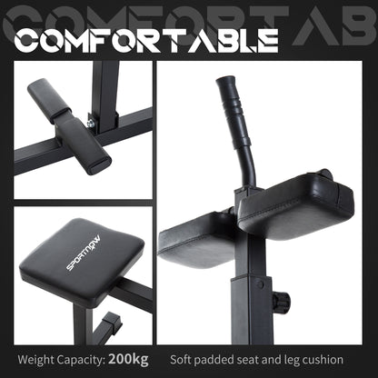 SPORTNOW Seated Leg Extension Machine, Adjustable Leg Raise Machine and Curl Machine with Plate Loaded for Hip, Lower Body and Home Gym Workout