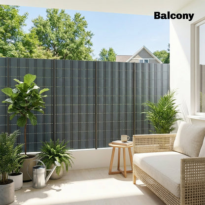 Outsunny 2Pcs Privacy Garden Screen Fence, UV Resistant Waterproof Windbreak Fencing, 70mx19cm, Grey