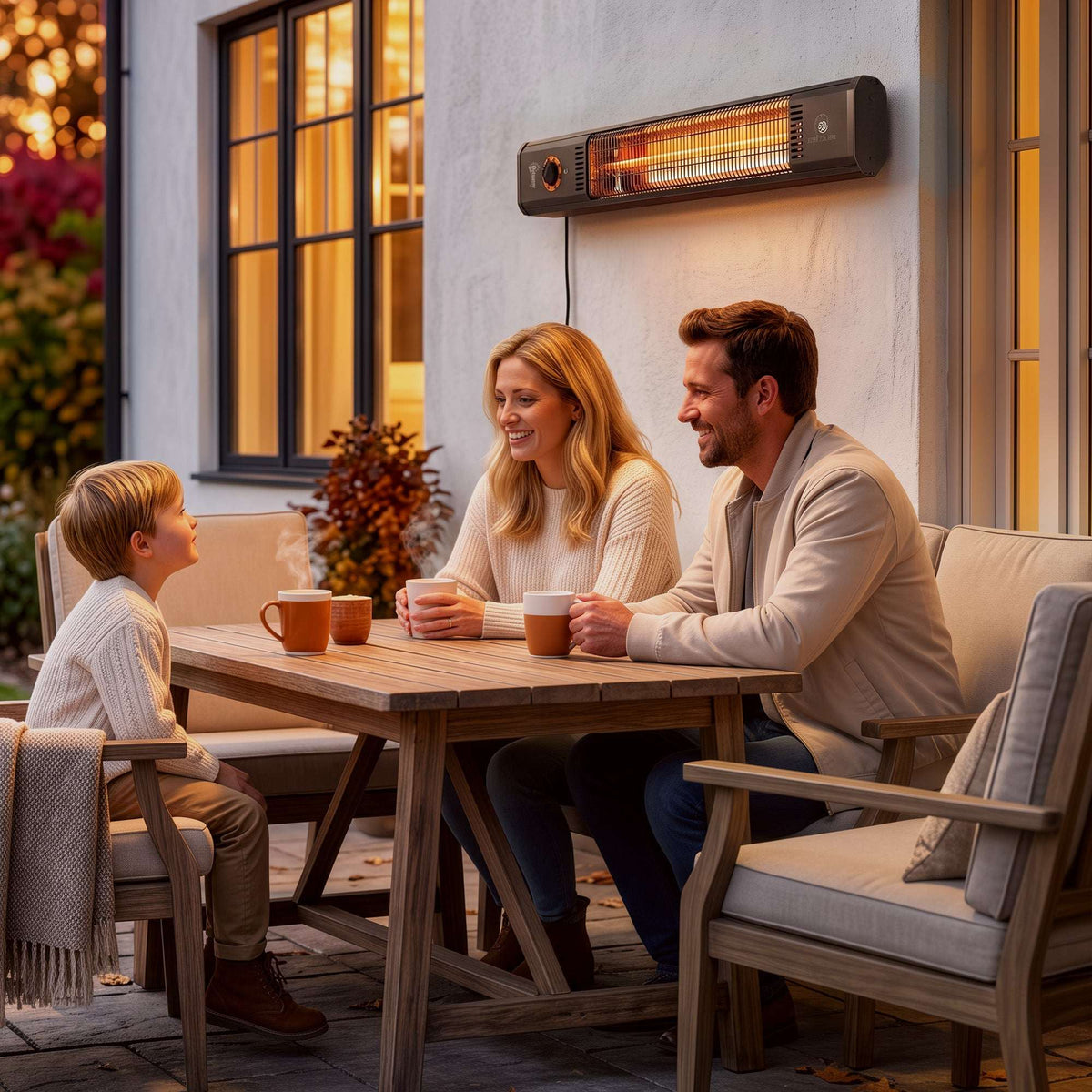 Outsunny 2000 W Electric Infrared Patio Heater with Cover, Free Standing/Wall Mounted IP65 Outdoor Garden Heater, Black