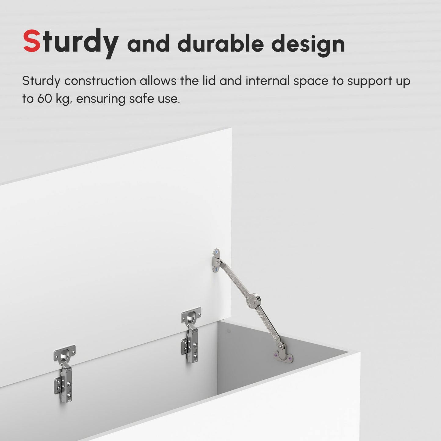 Storage Chest With Lid, 113L Storage Box White